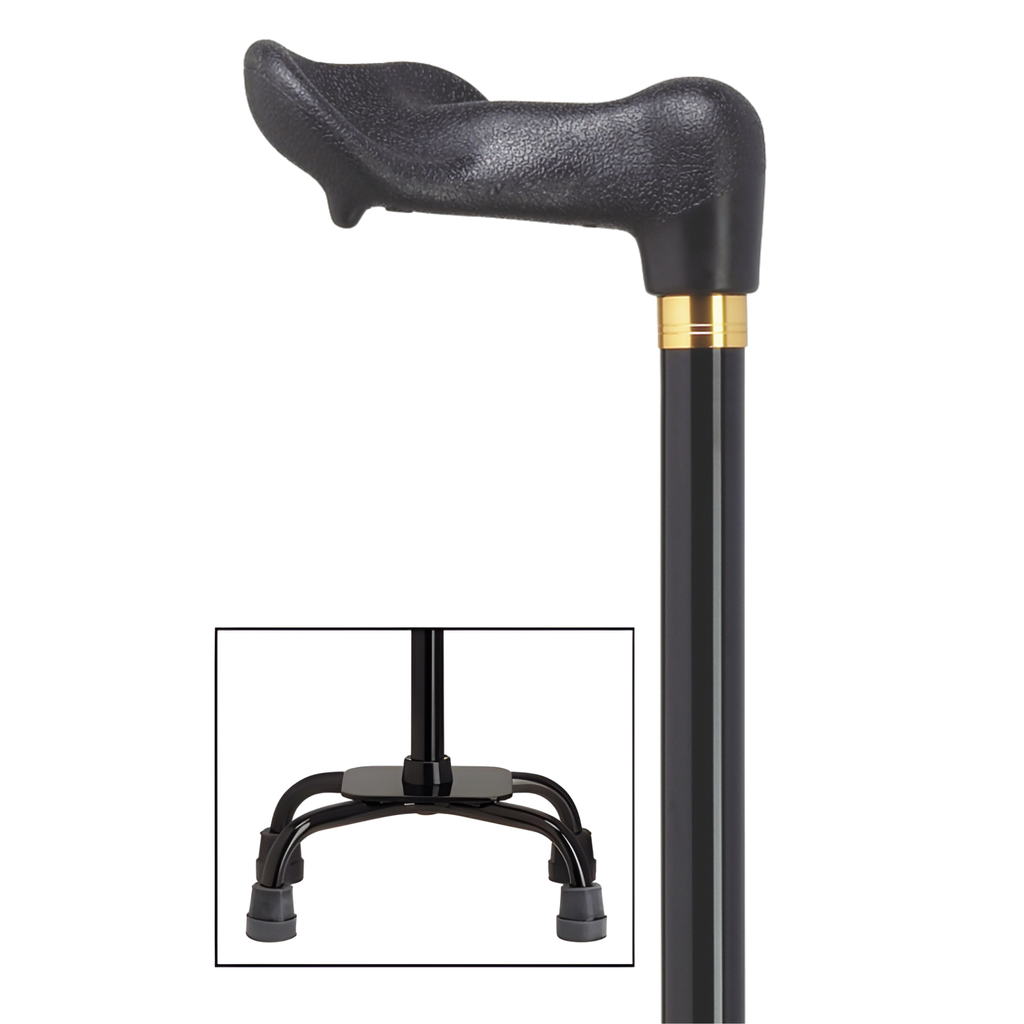 Adjustable Quad Cane with Molded Grip Handle