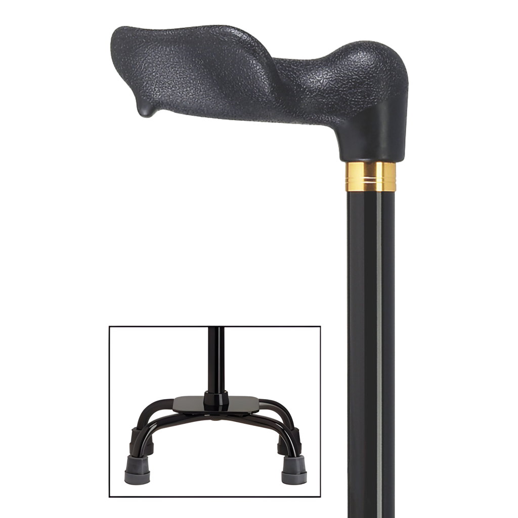 Adjustable Quad Cane with Molded Grip Handle