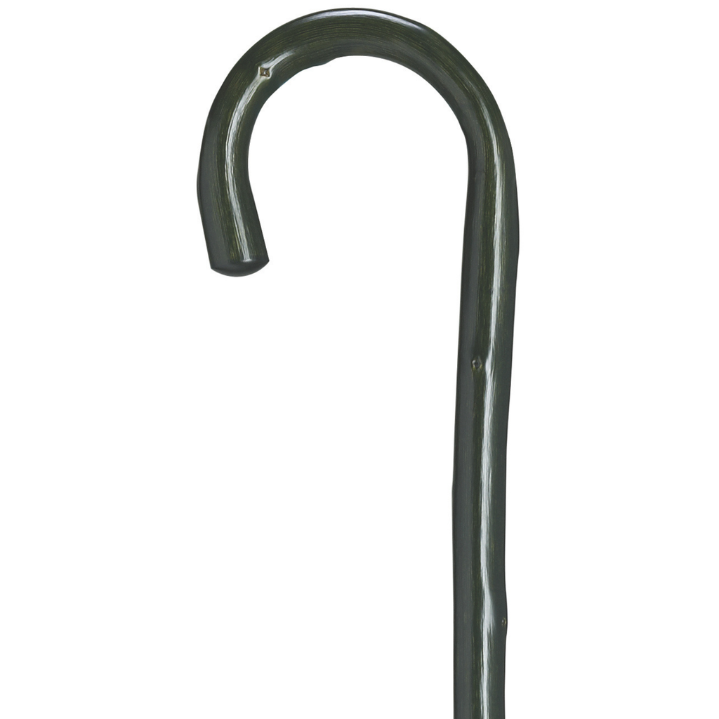 Men's Natural Chestnut Crook Cane-Logan Green
