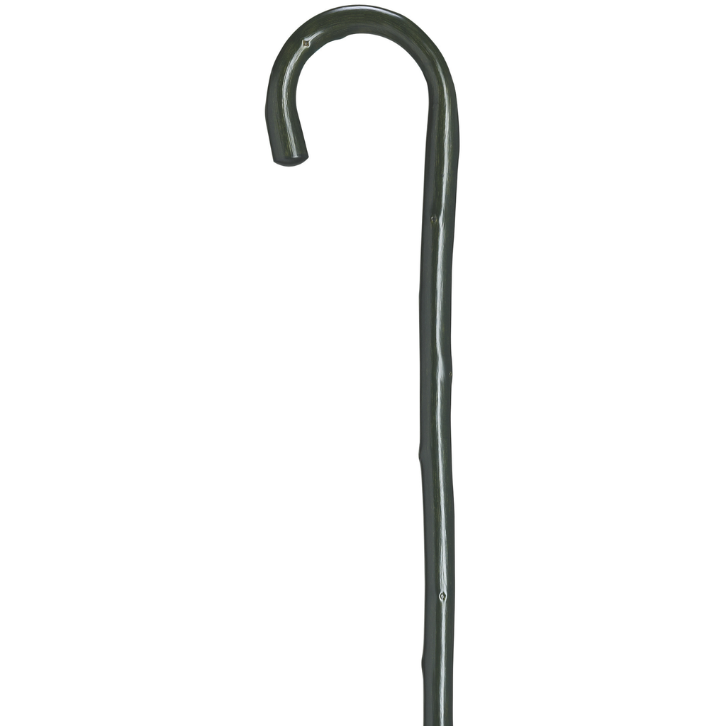 Men's Natural Chestnut Crook Cane-Logan Green