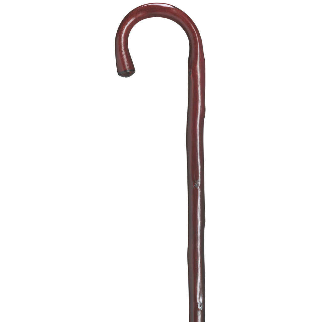 Men's Natural Chestnut Crook Cane-Burgundy