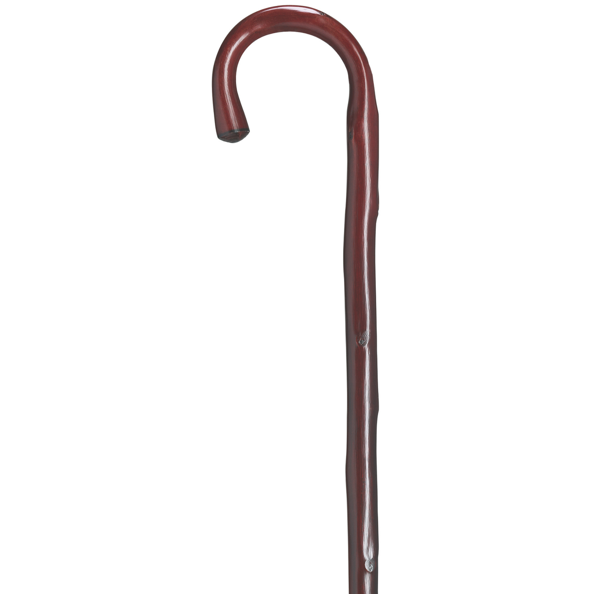Men's Natural Chestnut Crook Cane-Burgundy