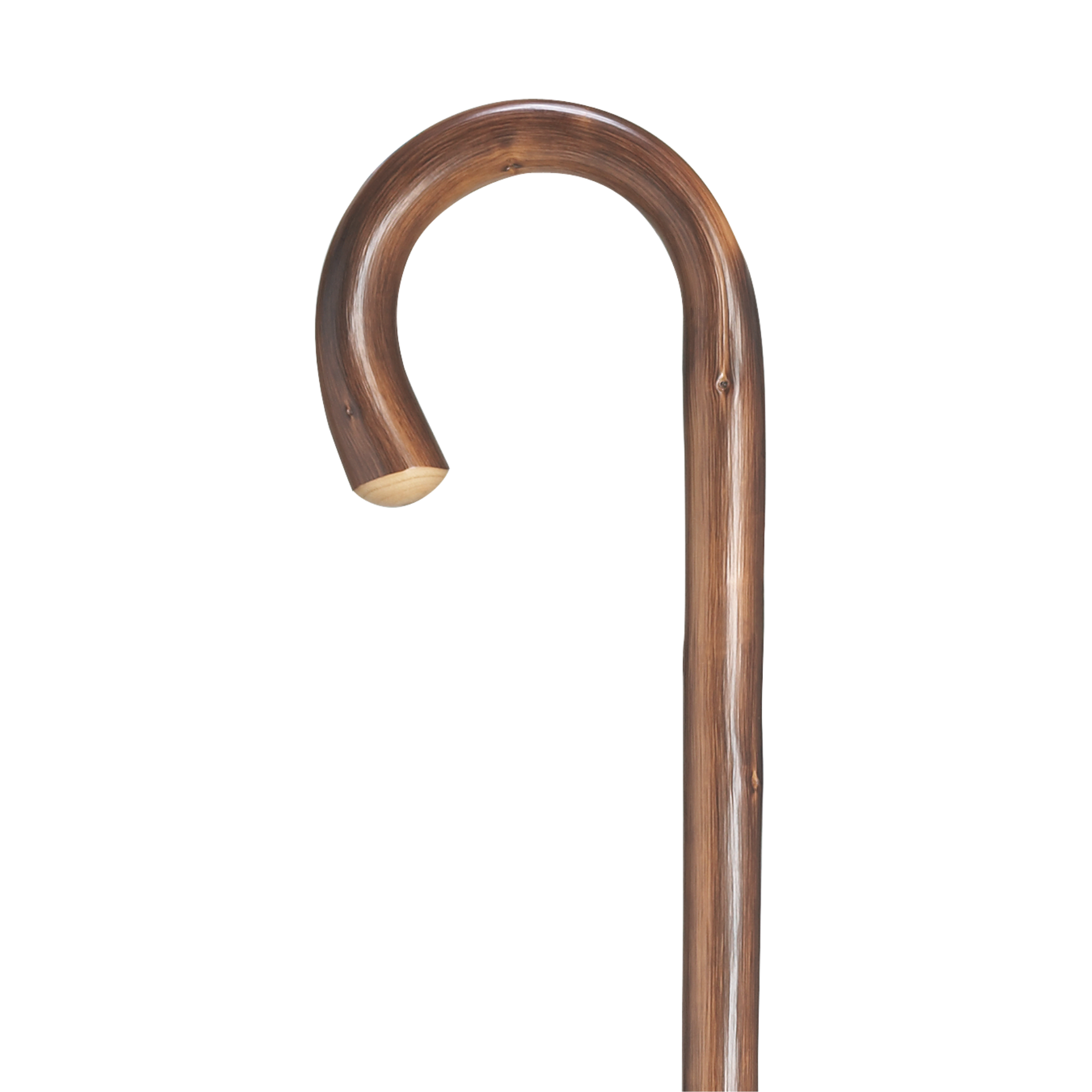 Rustic Chestnut Crook Walking Cane