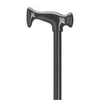 Sleek Black Consort J Walking Cane with Hardwood Shaft