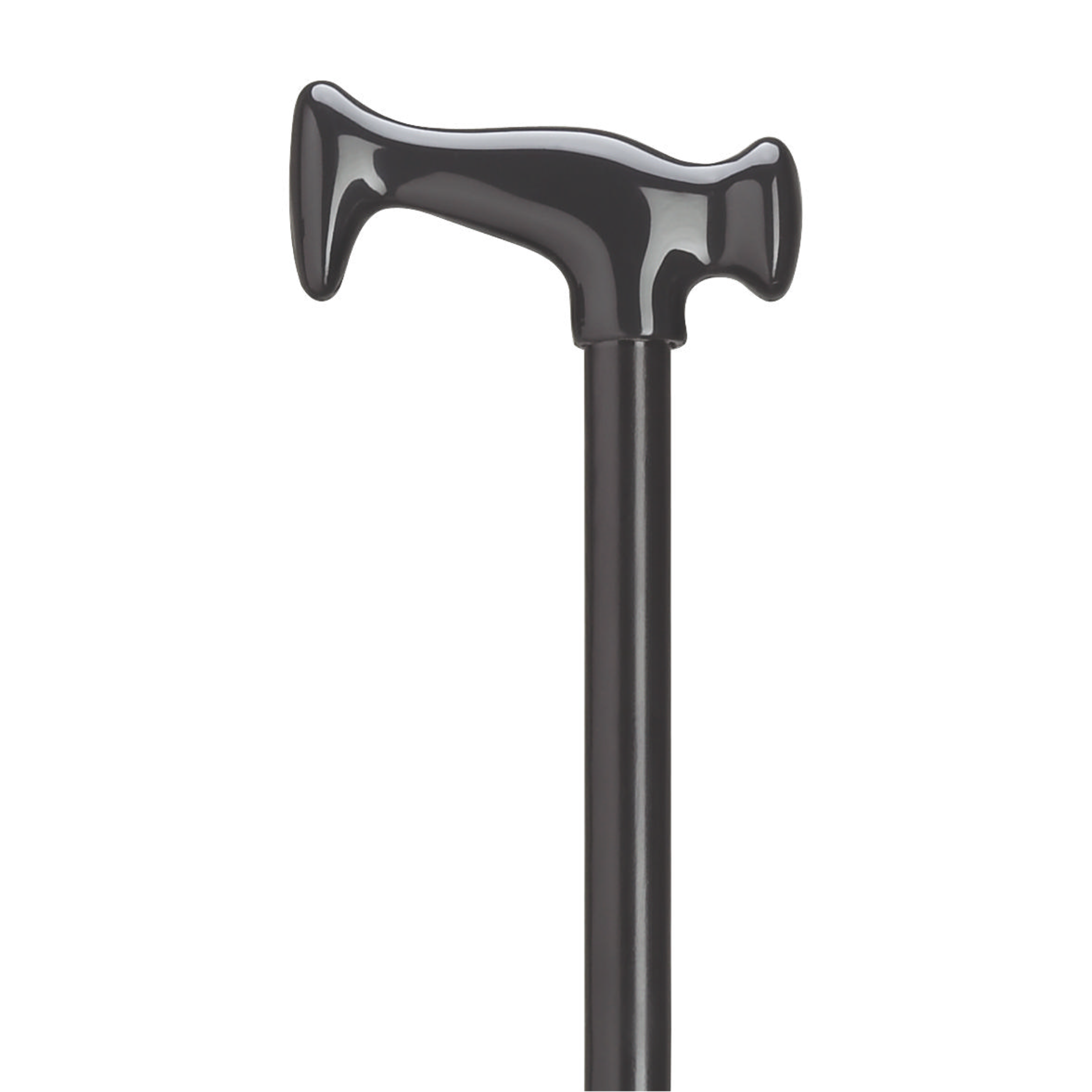 Sleek Black Consort J Walking Cane with Hardwood Shaft