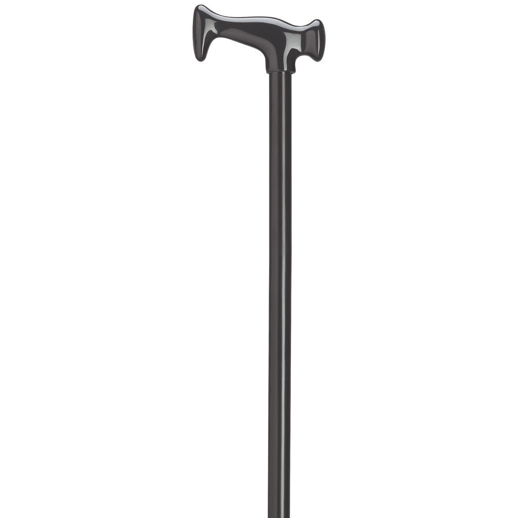 Sleek Black Consort J Walking Cane with Hardwood Shaft