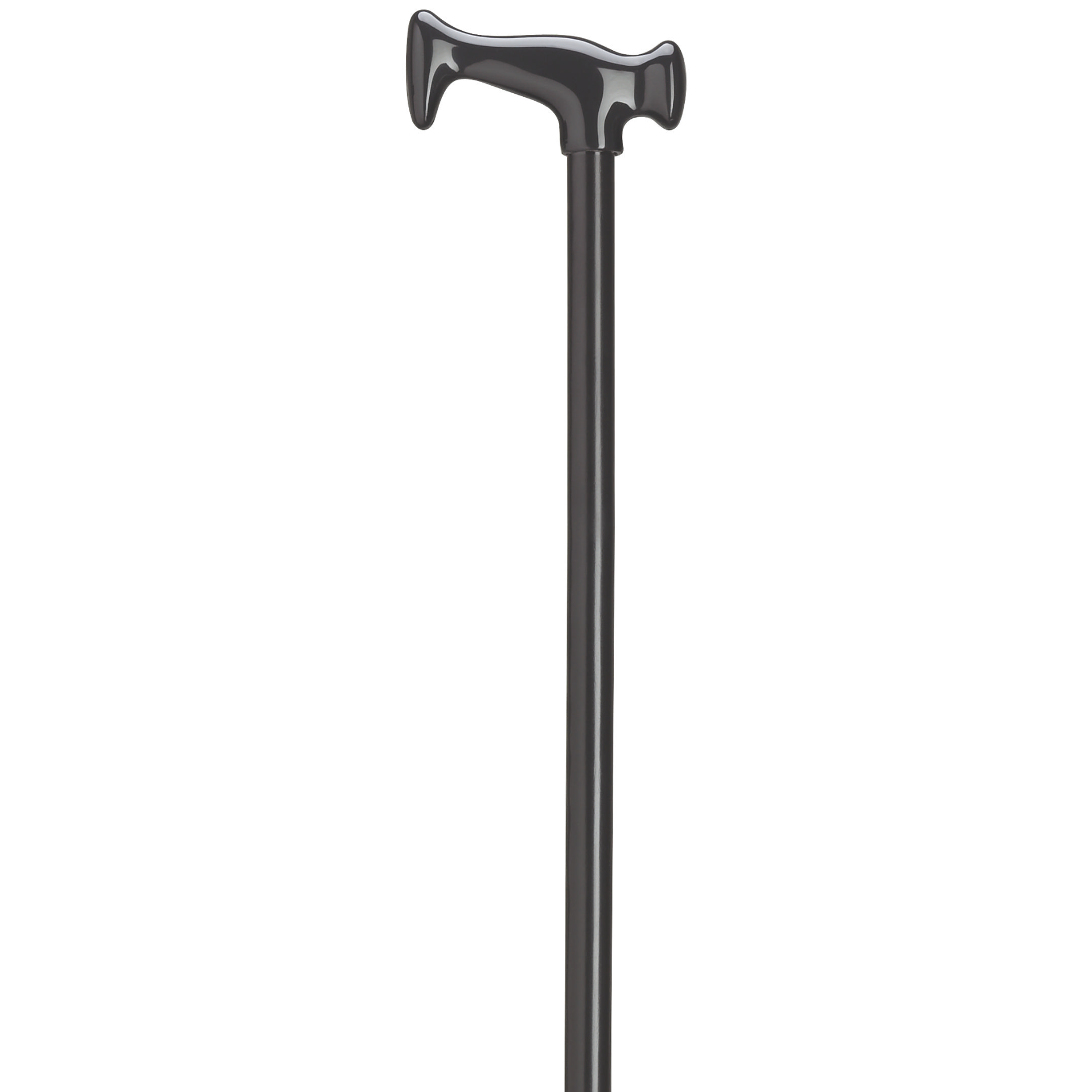 Sleek Black Consort J Walking Cane with Hardwood Shaft