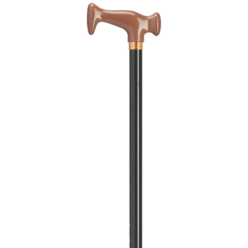 Adjustable Black Aluminum Cane - Comfort Grip