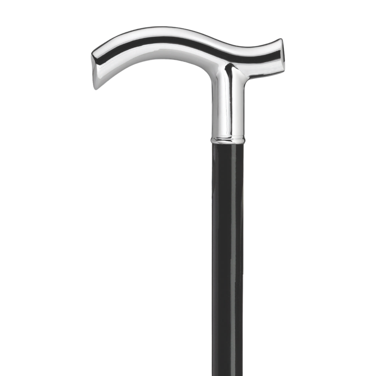 Elegant 'Tuxedo Time' Chrome & Walnut Walking Cane