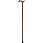 Bijoux Unisex Walnut Derby Cane with Brass Friendship Rings