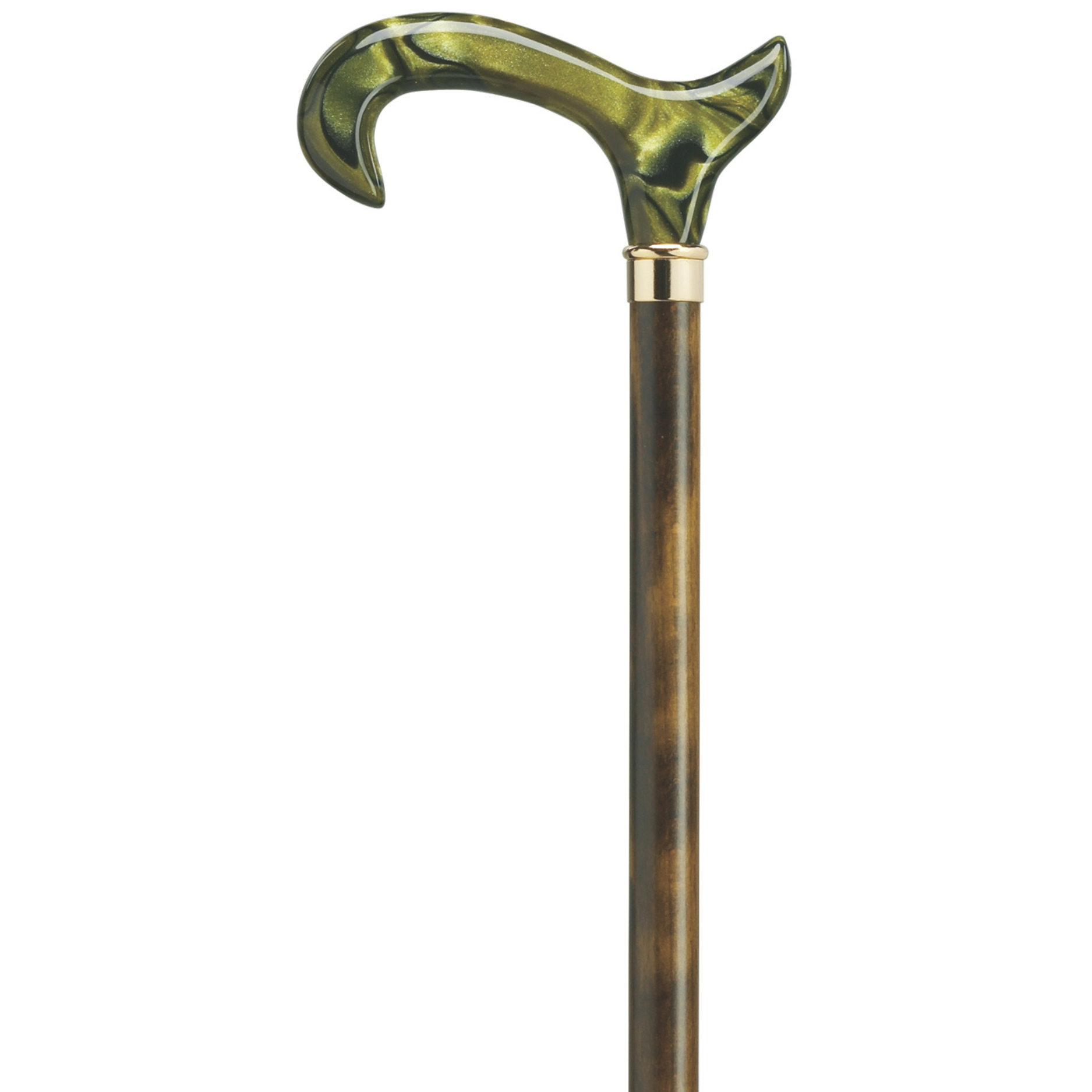 Green Marbleized Acrylic Derby Cane