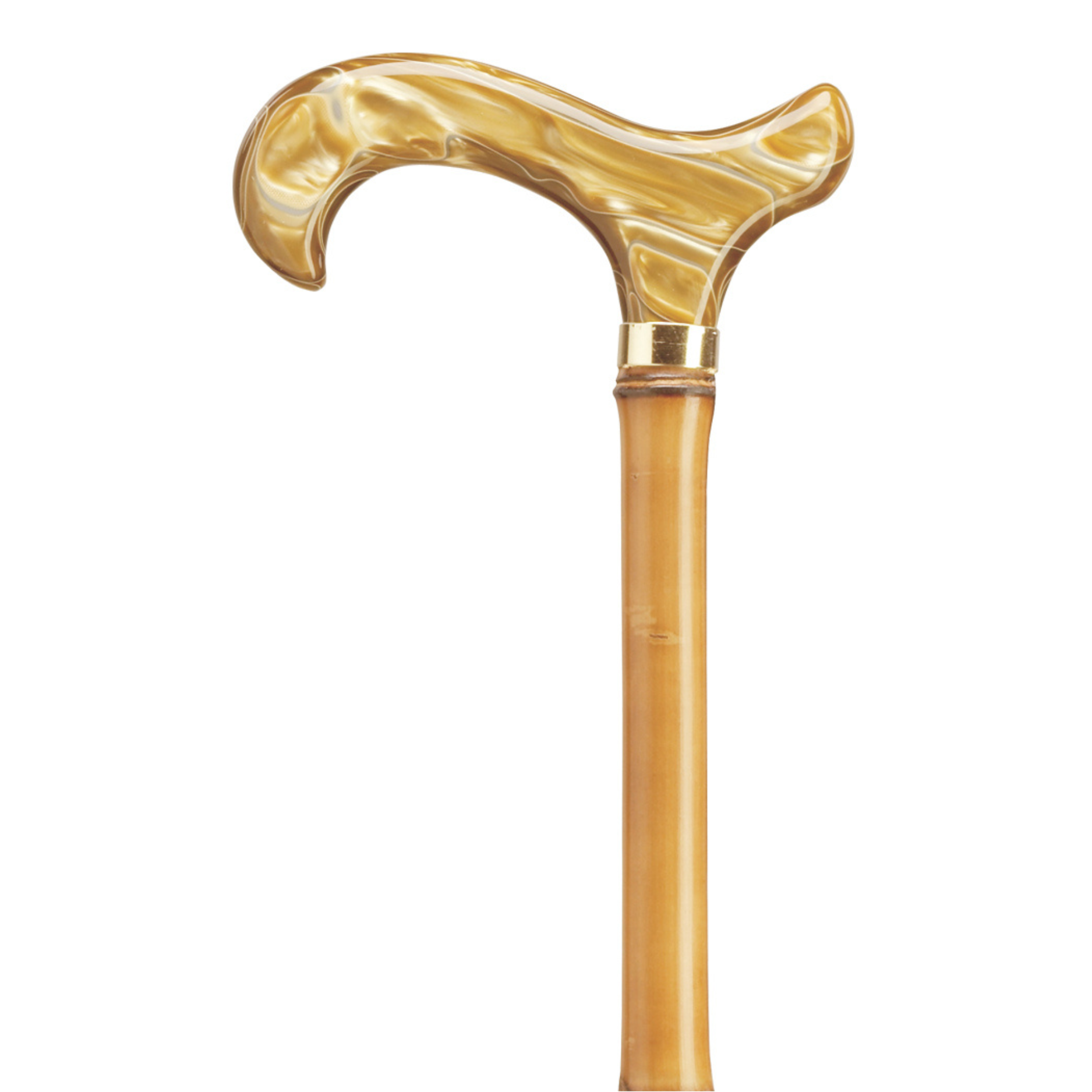 Golden Marbleized Acrylic Derby Cane