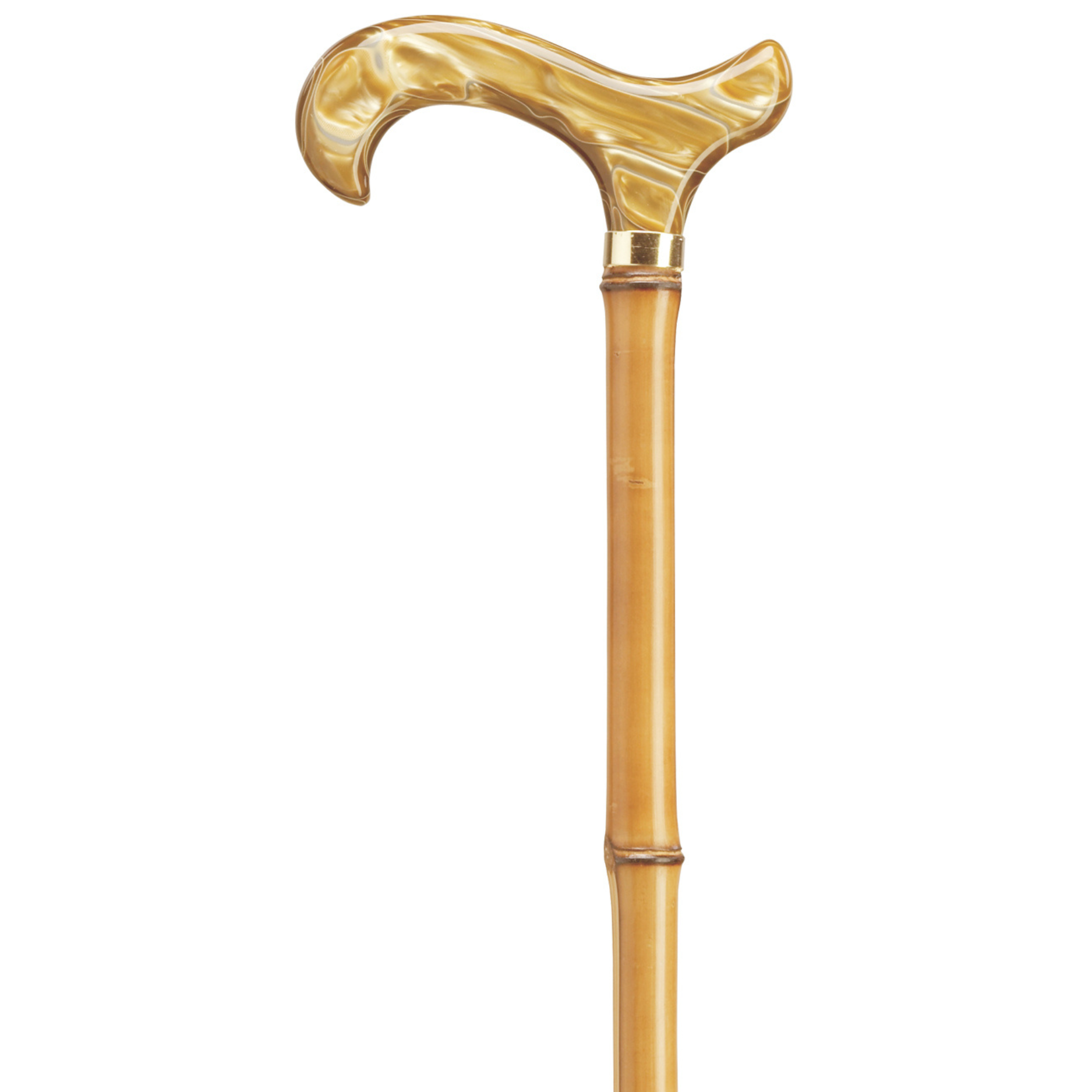 Golden Marbleized Acrylic Derby Cane