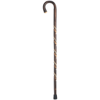 Hand Carved Spiral Crook Cane