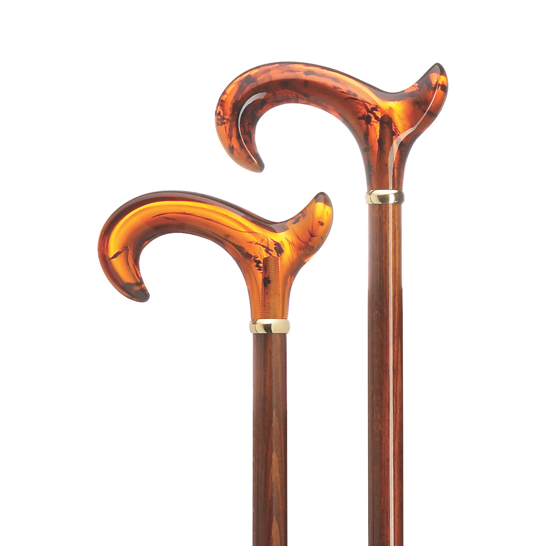 Elegant German Amber Derby Handle Walking Cane, 36