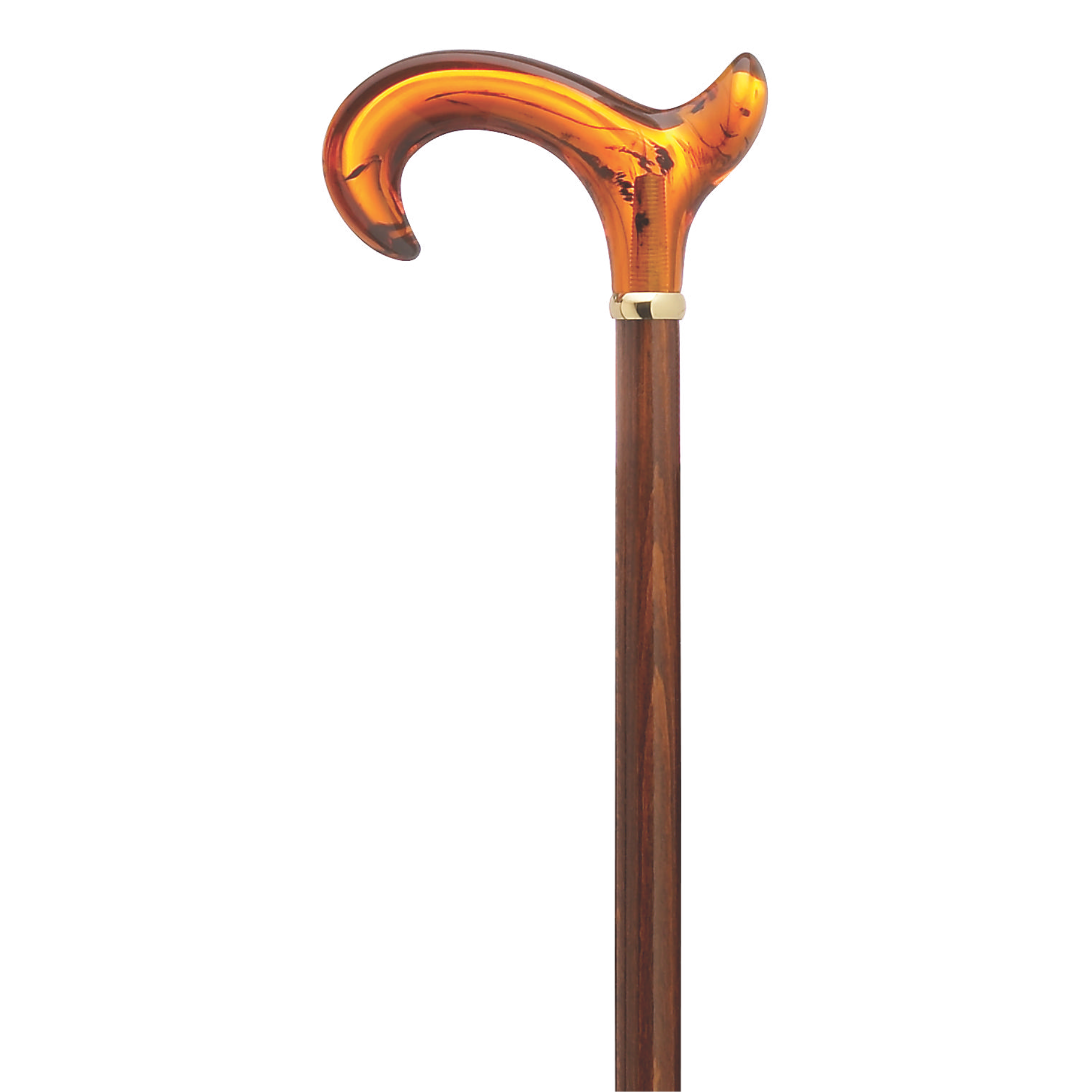 Elegant German Amber Derby Handle Walking Cane, 36