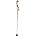 German Hazelwood Walking Stick with Leather Strap, 36-inch Natural