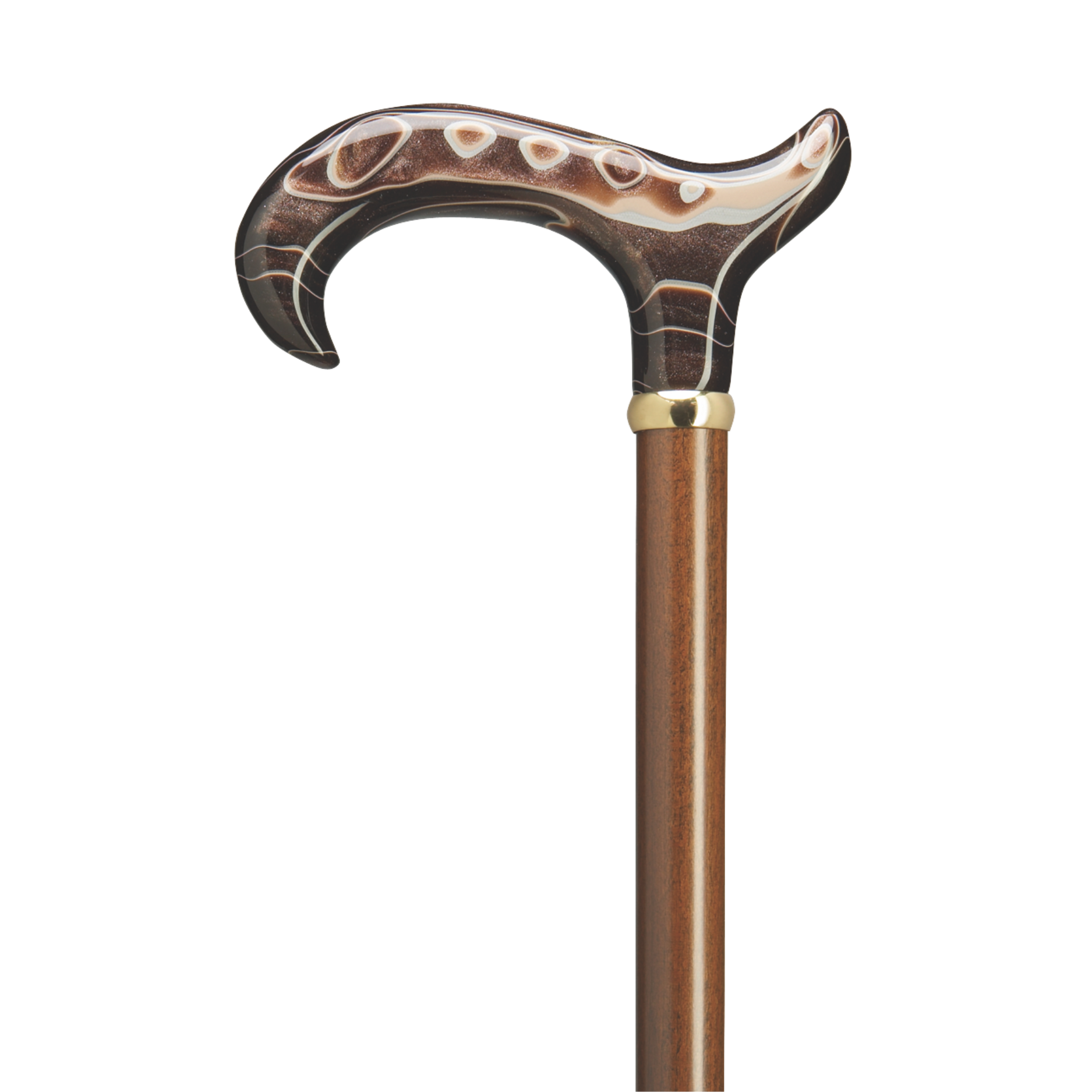 Brown Swirl Pearl Walking Cane