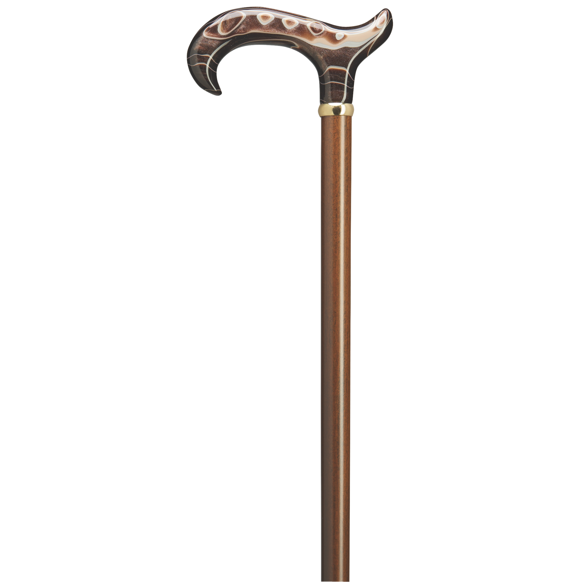 Brown Swirl Pearl Walking Cane