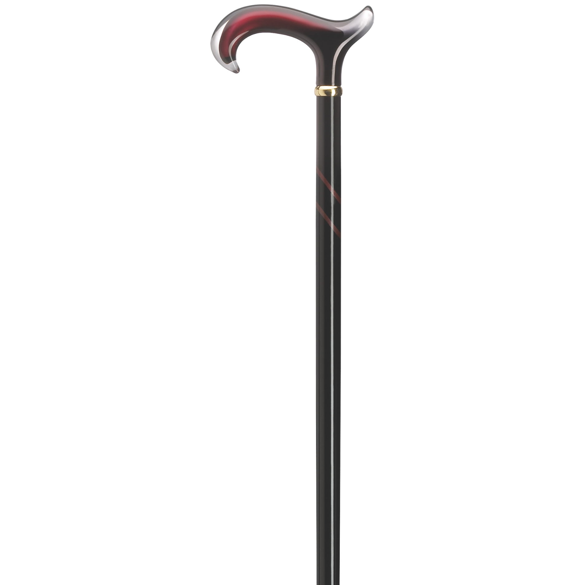 Burgundy Acrylic Derby Cane - Stripe Tease