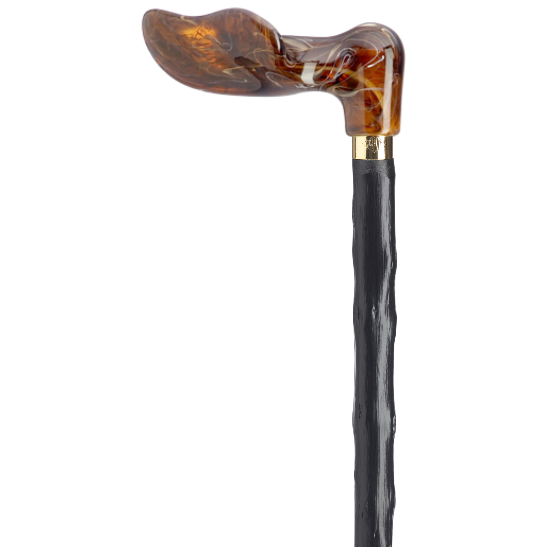 Amber Palm Grip Cane - Congo Shaft