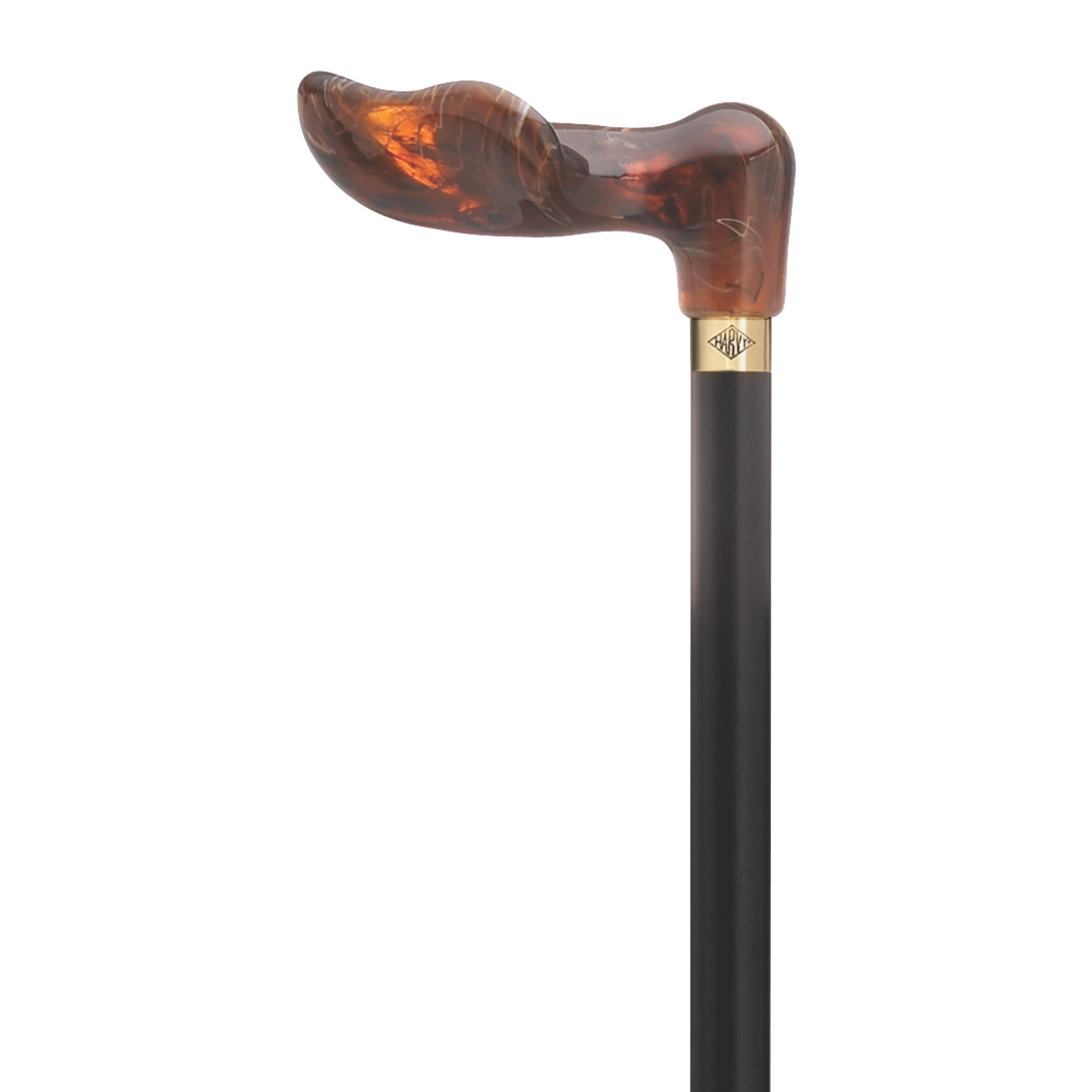 Palm Grip Walking Cane- Amber on Black