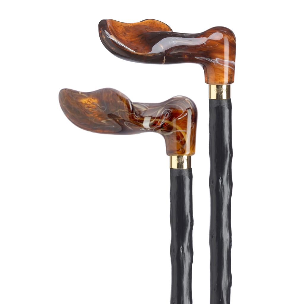 Amber Palm Grip Cane - Congo Shaft