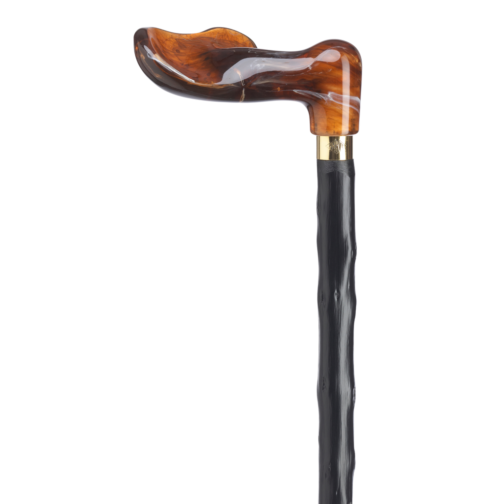 Amber Palm Grip Cane - Congo Shaft