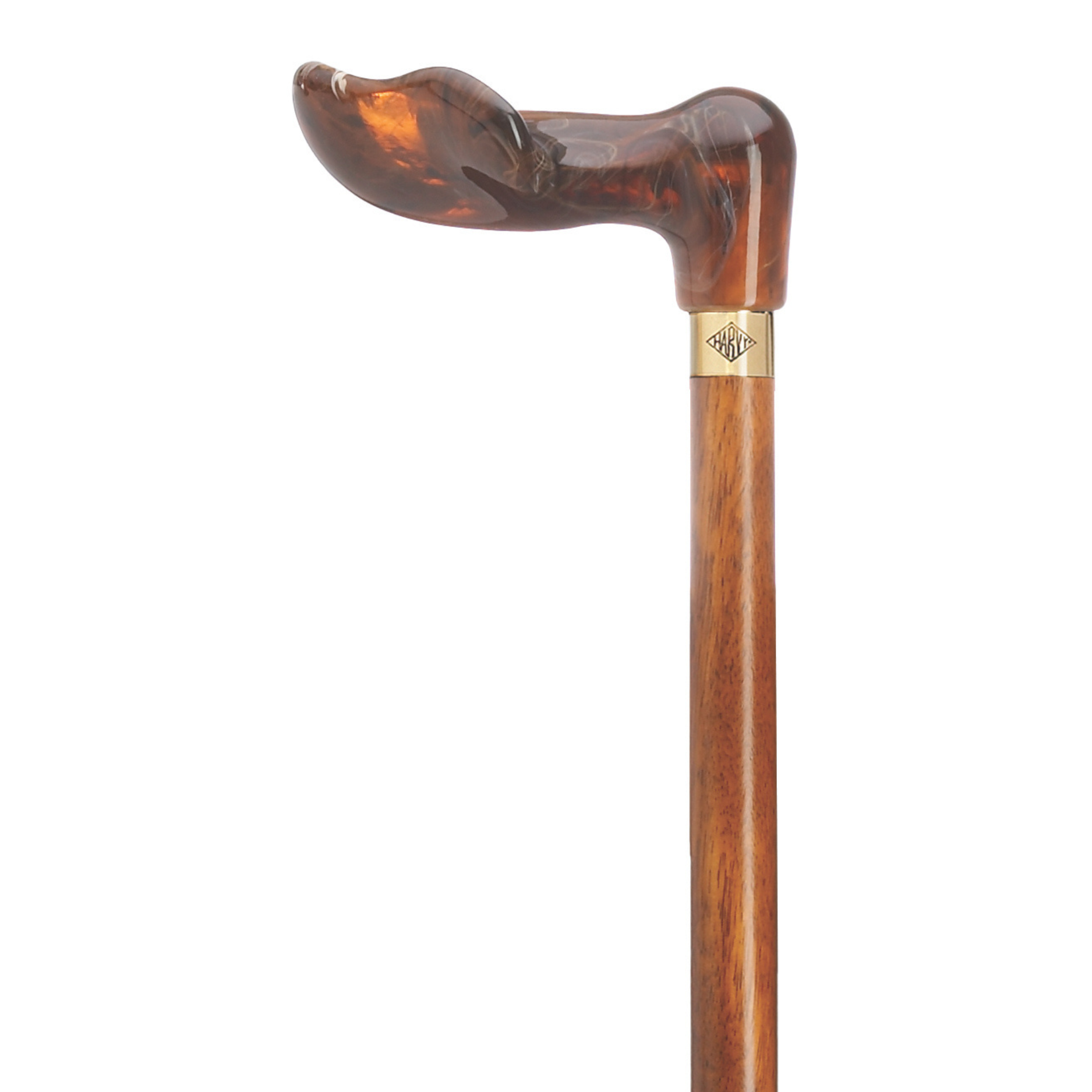 Amber Acrylic Palm Grip Cane-Left Hand