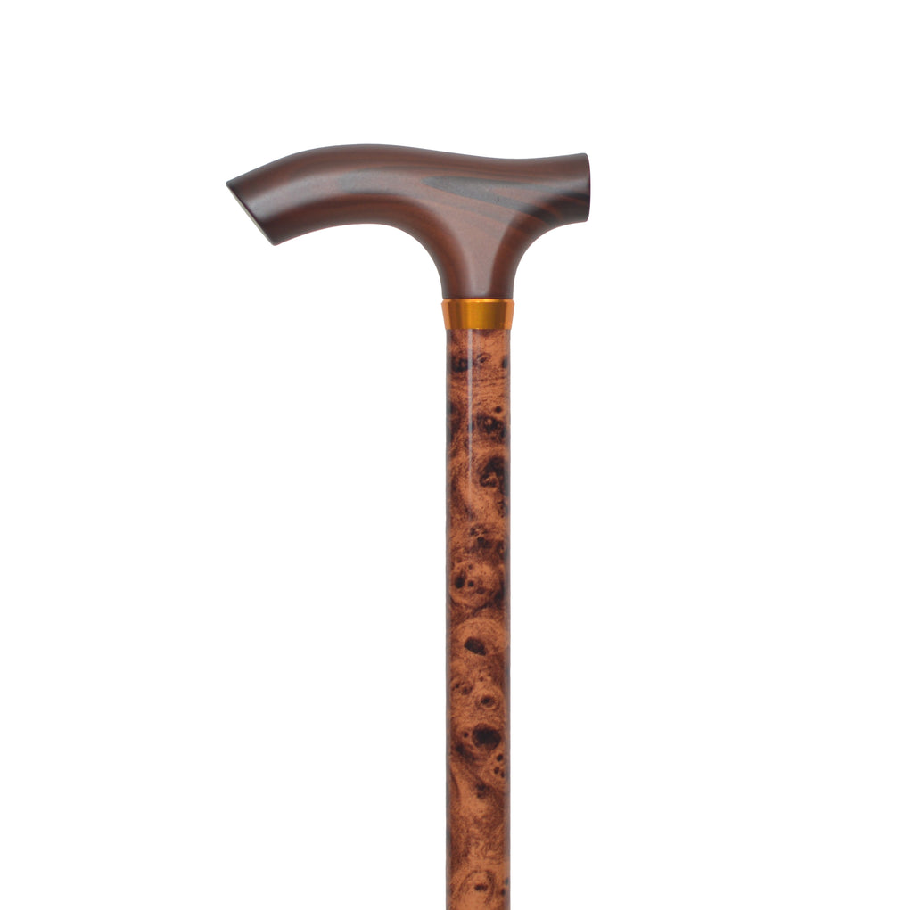 Adjustable Aluminum Walking Cane with Fritz Handle & Safety Lock, 29”-38”
