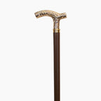 Men's Embossed Brass Derby Handle Walking Cane, 36 Hardwood Shaft