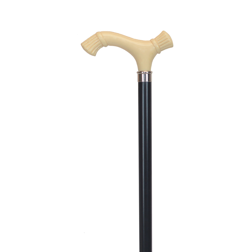Elegant Double Crown Walking Cane with Lacquered Shaft