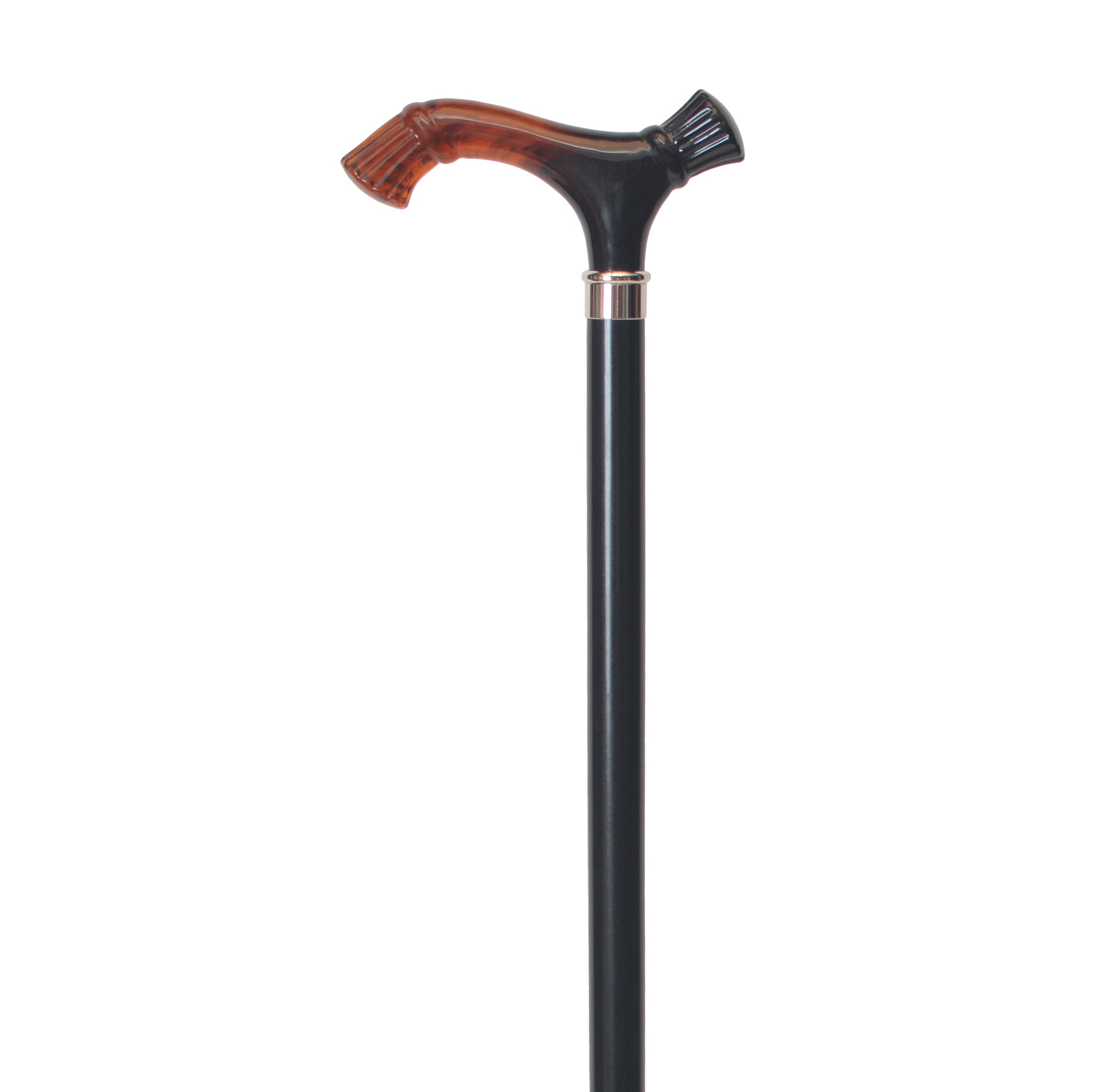 Elegant Double Crown Walking Cane with Lacquered Shaft