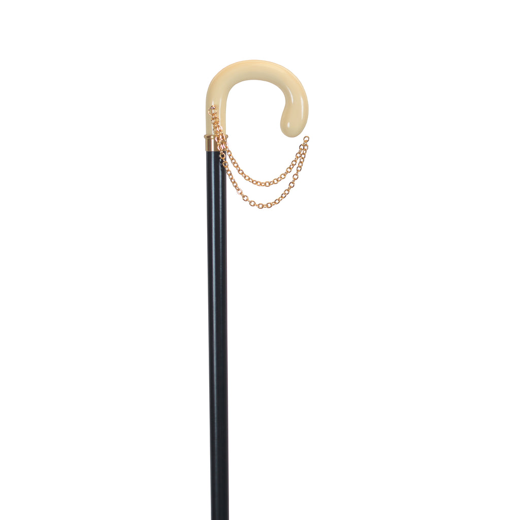 Elegant Italian-Style Walking Cane with Gold Accents – 36 Inch