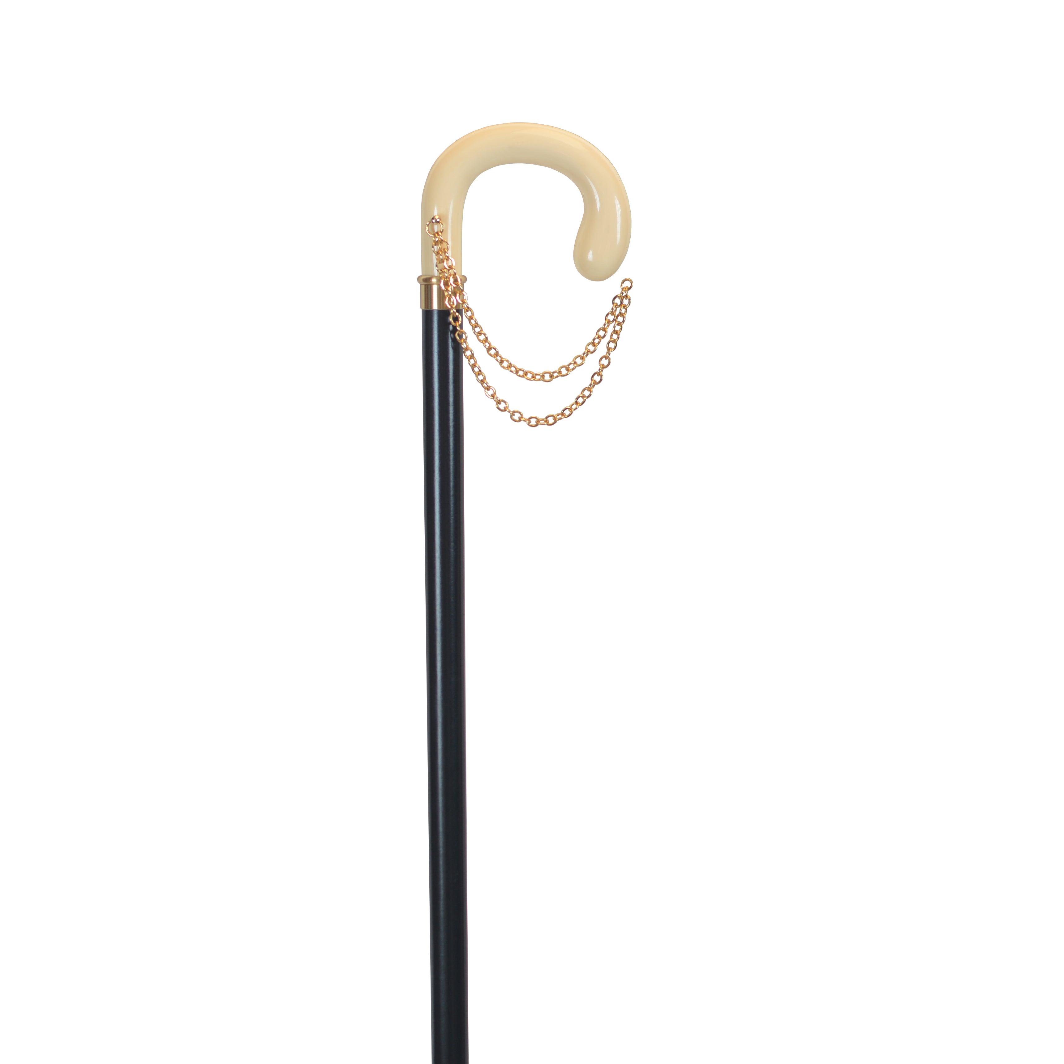 Elegant Italian-Style Walking Cane with Gold Accents – 36 Inch
