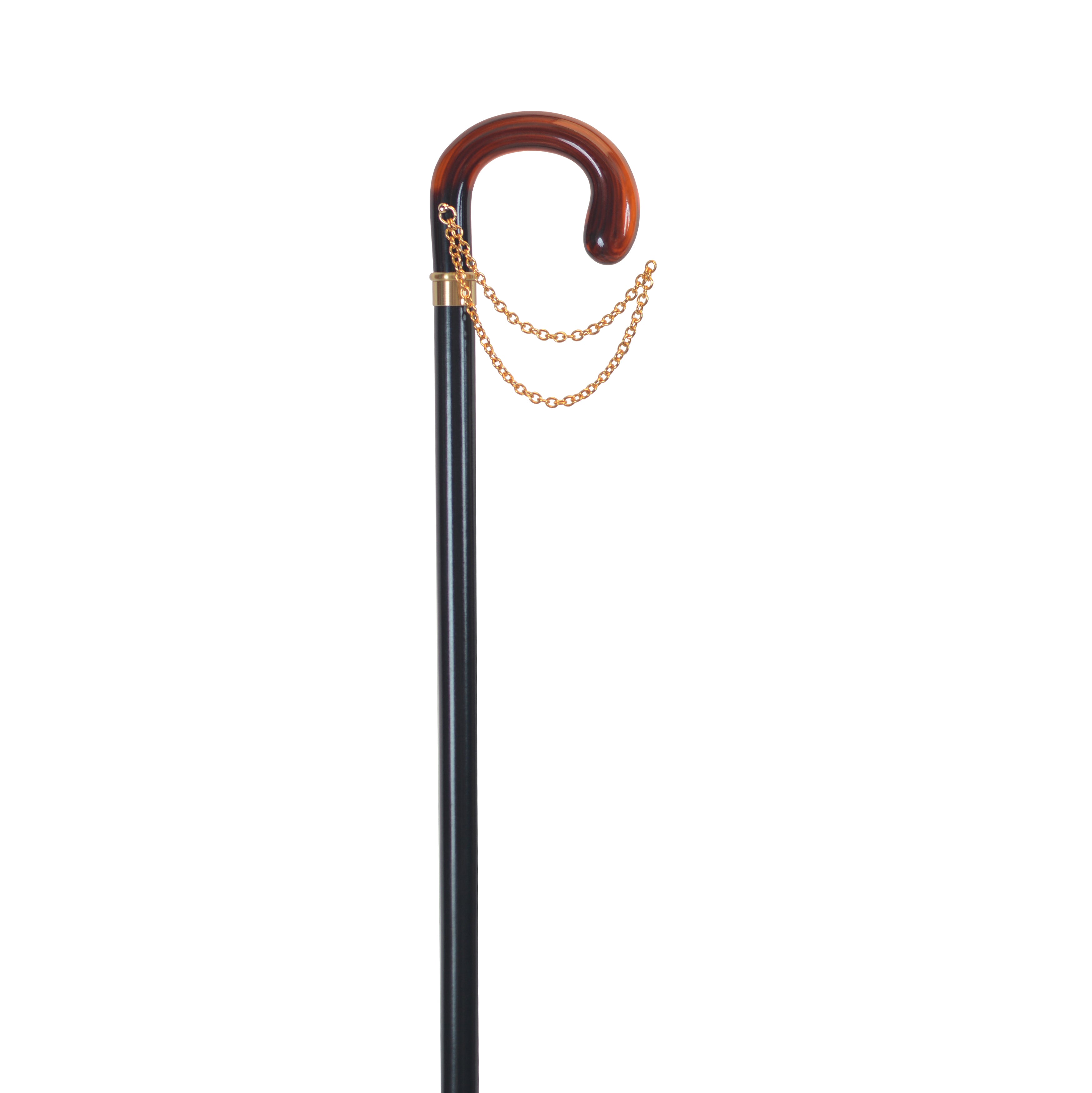 Elegant Italian-Style Walking Cane with Gold Accents – 36 Inch