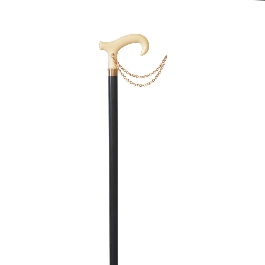 Elegant Italian Derby Handle Walking Cane with Gold Accent