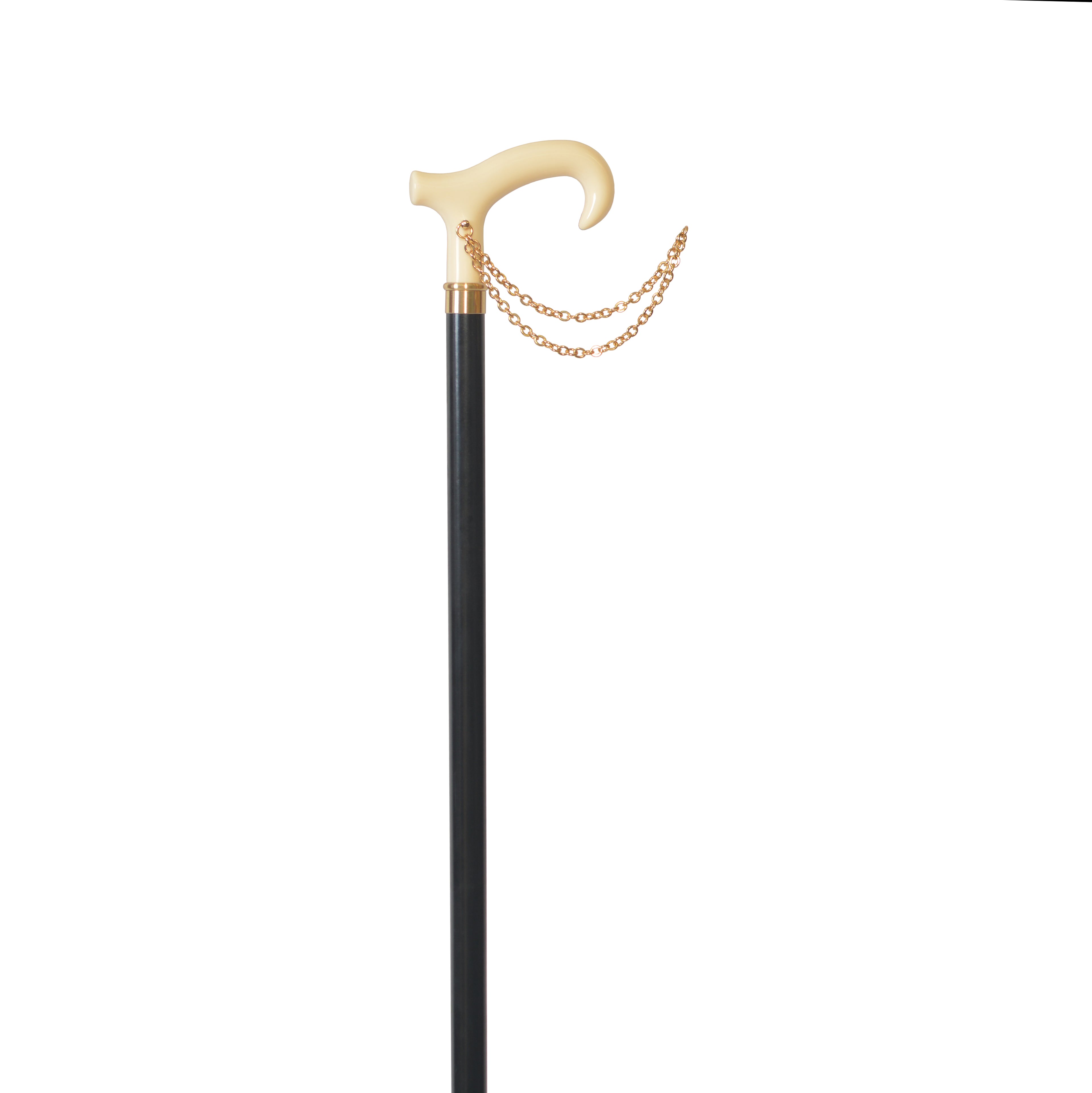 Elegant Italian Derby Handle Walking Cane with Gold Accent