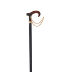Elegant Italian Derby Handle Walking Cane with Gold Accent