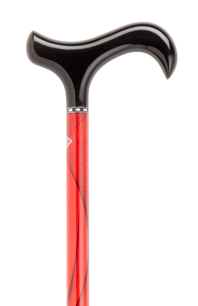 Black or Red Mesh Adjustable Carbon Fiber Cane