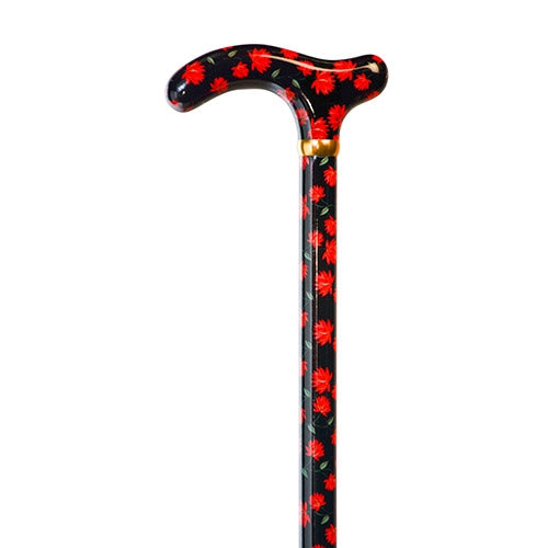 Royal Red Flower Walking Cane
