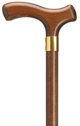 Ladies Imported Fritz Handle Cane - Stylish Walnut Hardwood Shaft