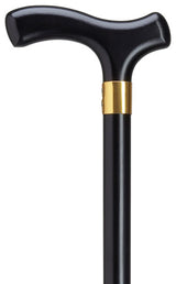 Ladies Imported Fritz Handle Cane - Stylish Walnut Hardwood Shaft