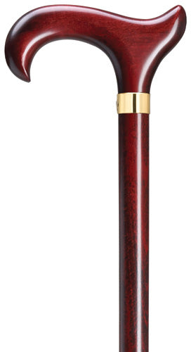 Ergonomic Derby Handle Carved Styrated Cane Walnut and Black